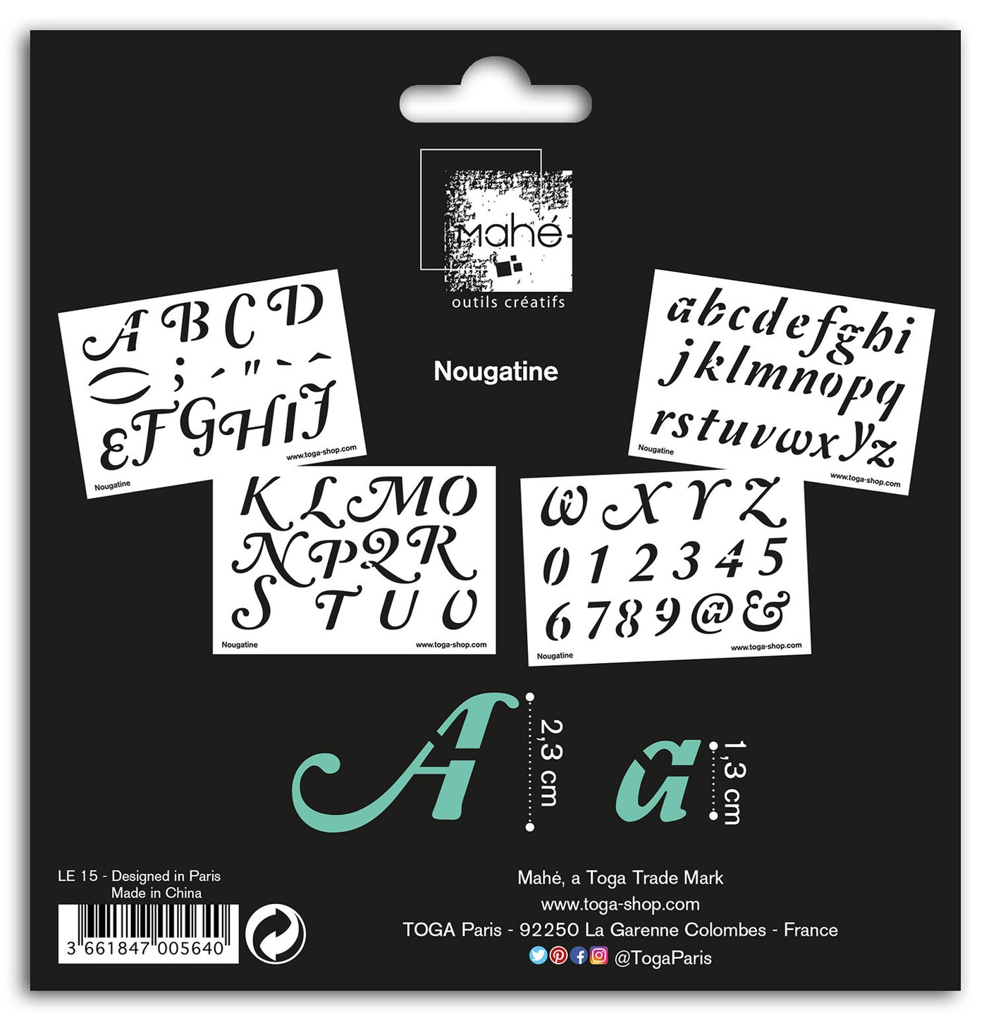 Alphabet stencils - Nougatine