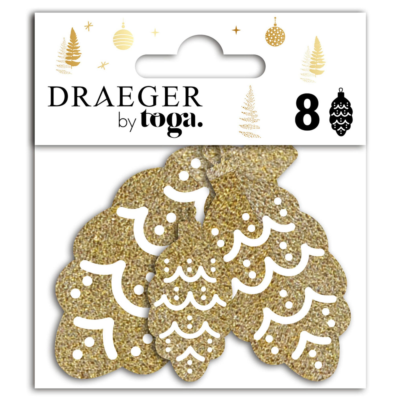 Die-cut Christmas baubles x8 - New Year's Eve Special