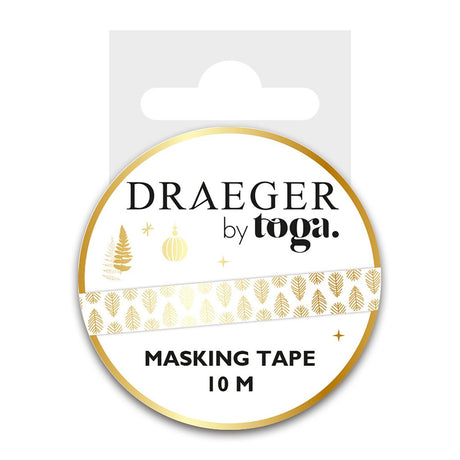 Masking tape 10 m - Feuilles or - Spécial Réveillon