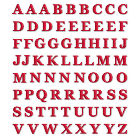 Alphabet stickers red letters