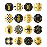 Stickers pastilles cadeaux noir et or