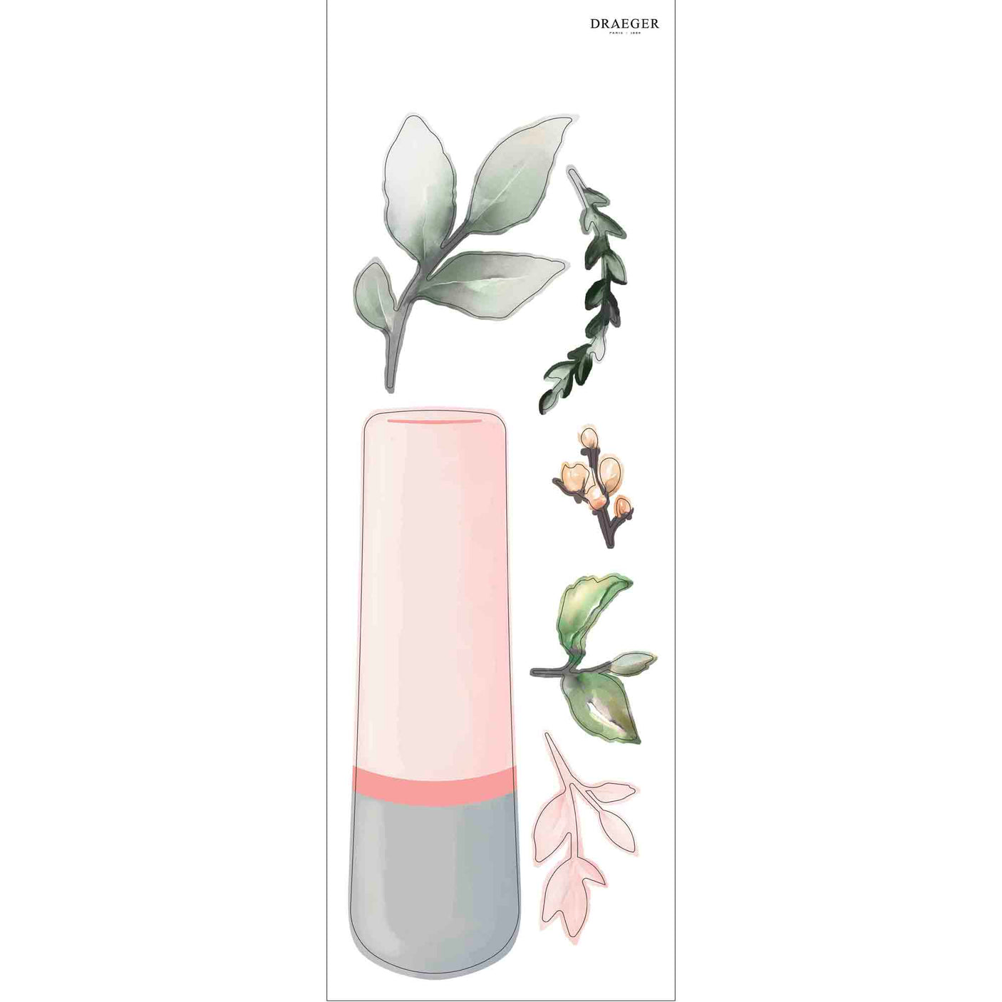 Wall sticker Large vase and flowers