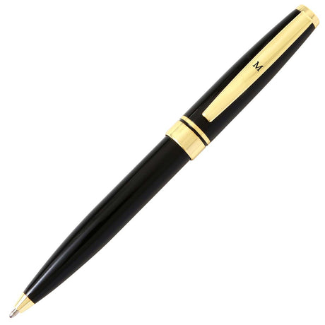 Bolígrafo inicial personalizado en negro y dorado