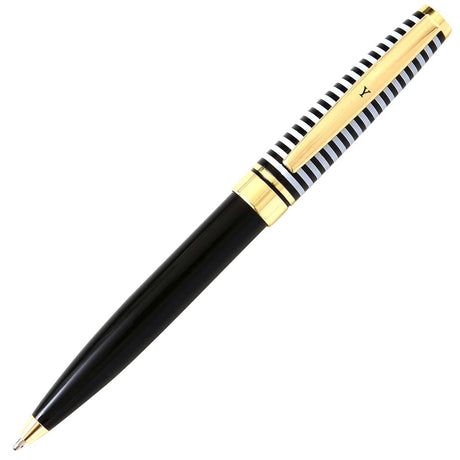 Bolígrafo inicial personalizado en negro y dorado