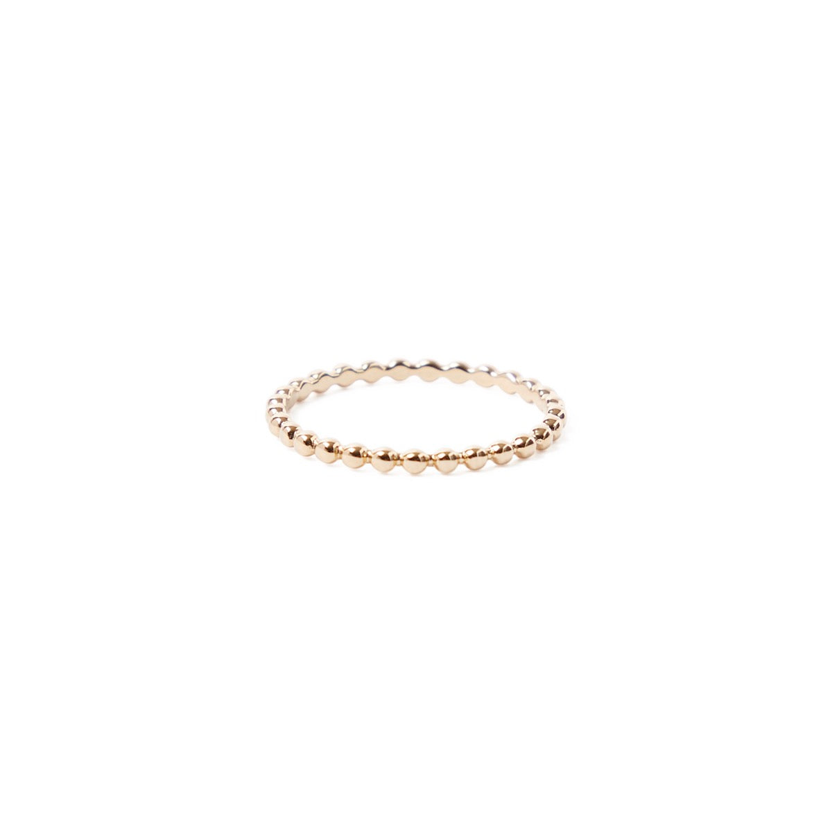 Thin beaded ring - gold plated