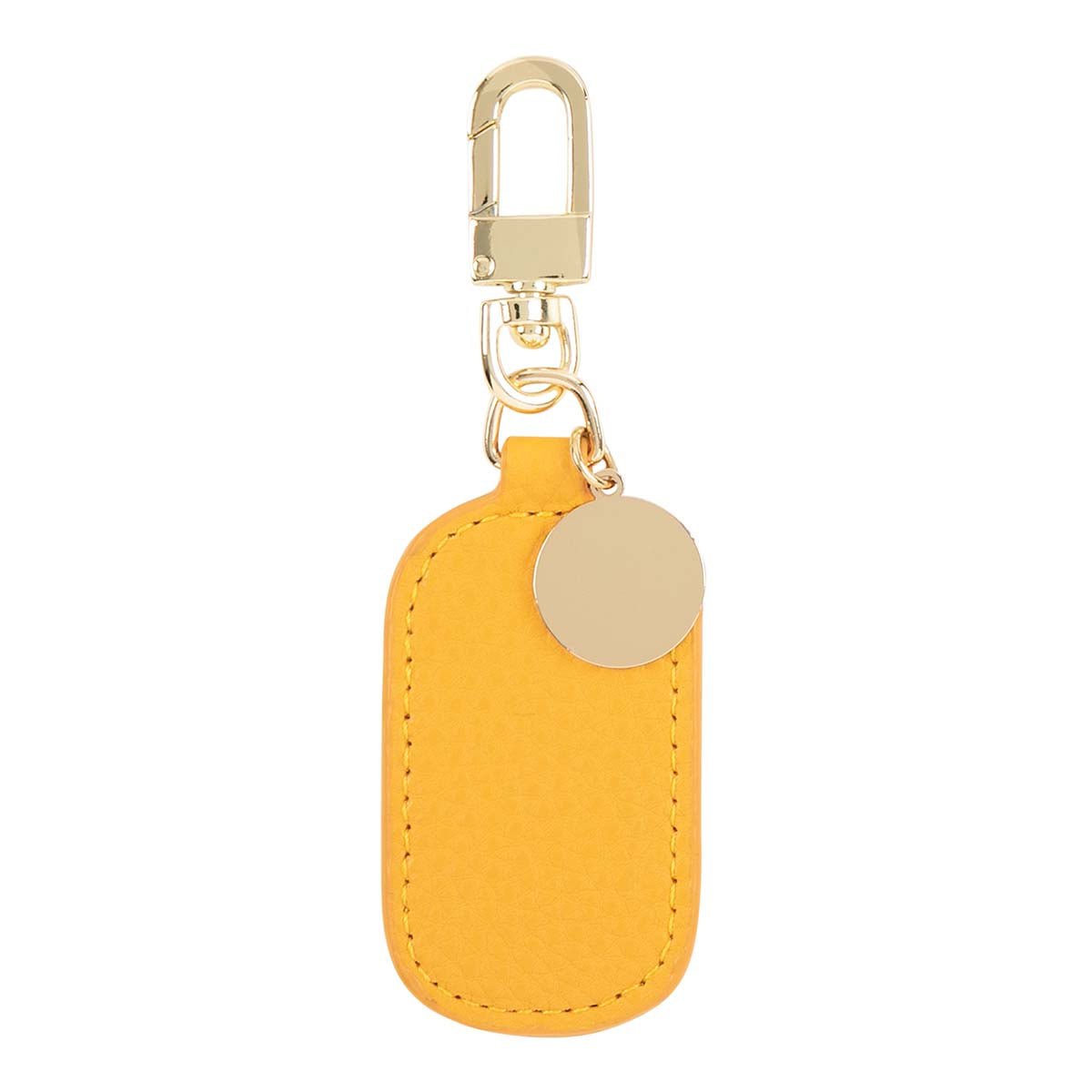 Porte-clés rond jaune moutarde