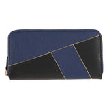 Grand portefeuille femme - bleu marine et noir