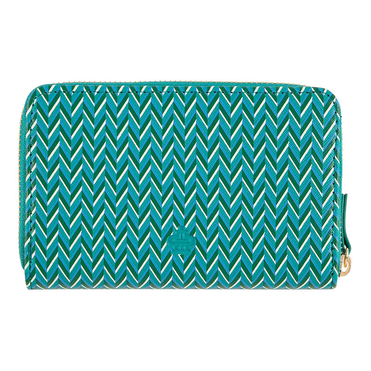 Women's wallet - graphic patterns - green