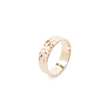 Wide hammered ring - gold plated