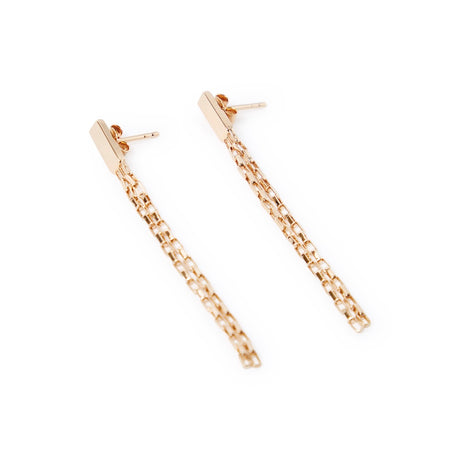 Dangling chain earrings - gold plated