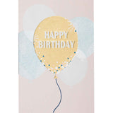 Carte Happy Birthday ballon doré