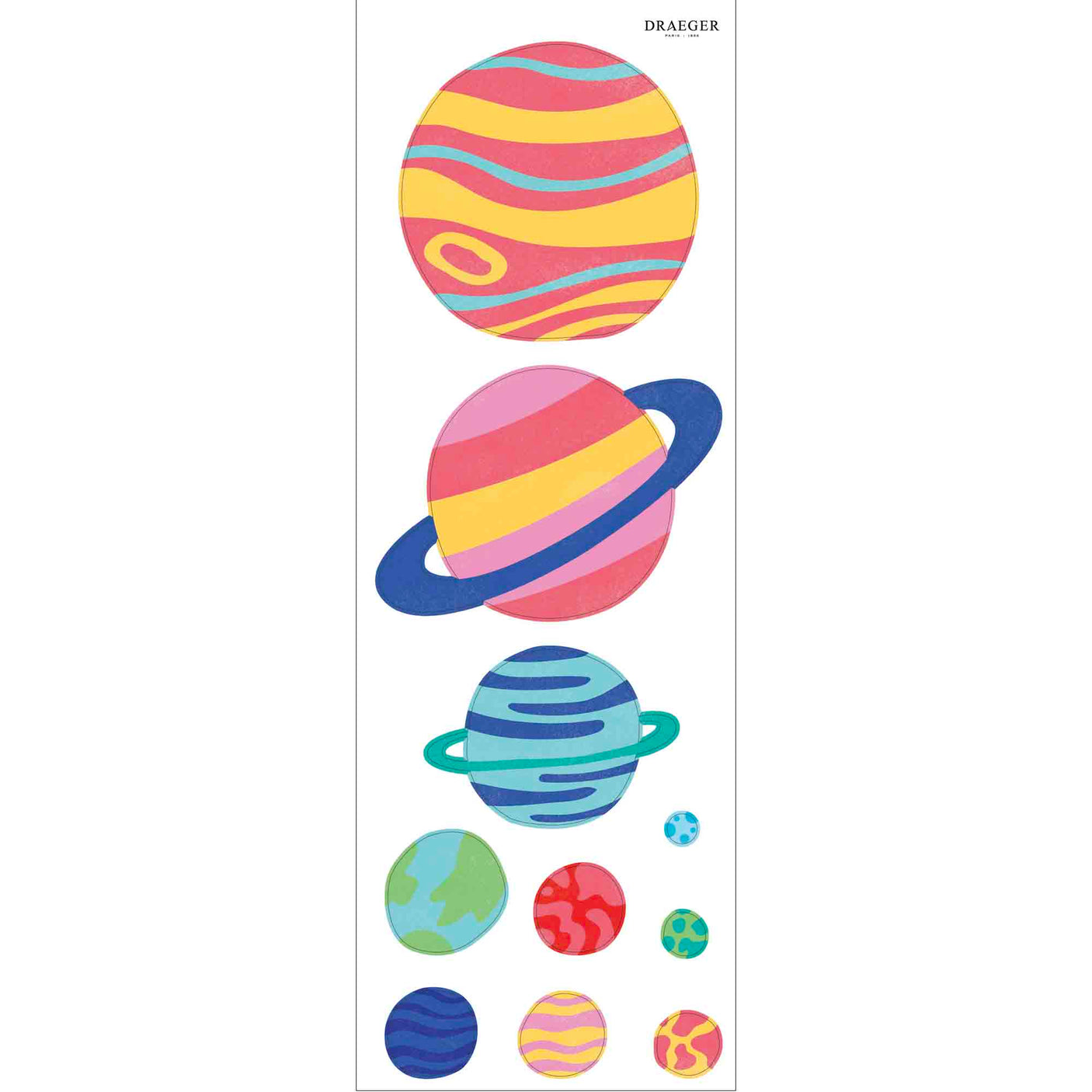 Sticker mural Fusée et planètes