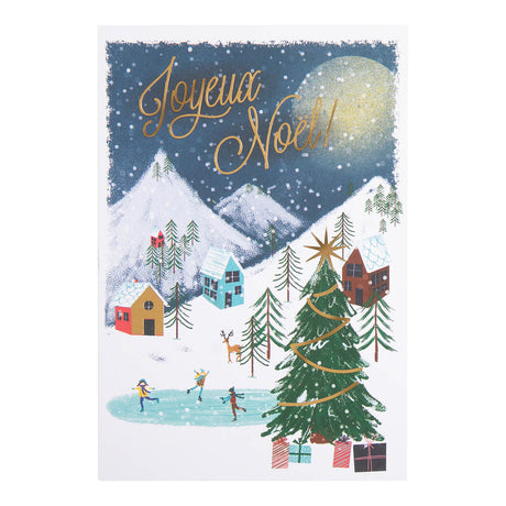Carte de vœux Montagne Noël