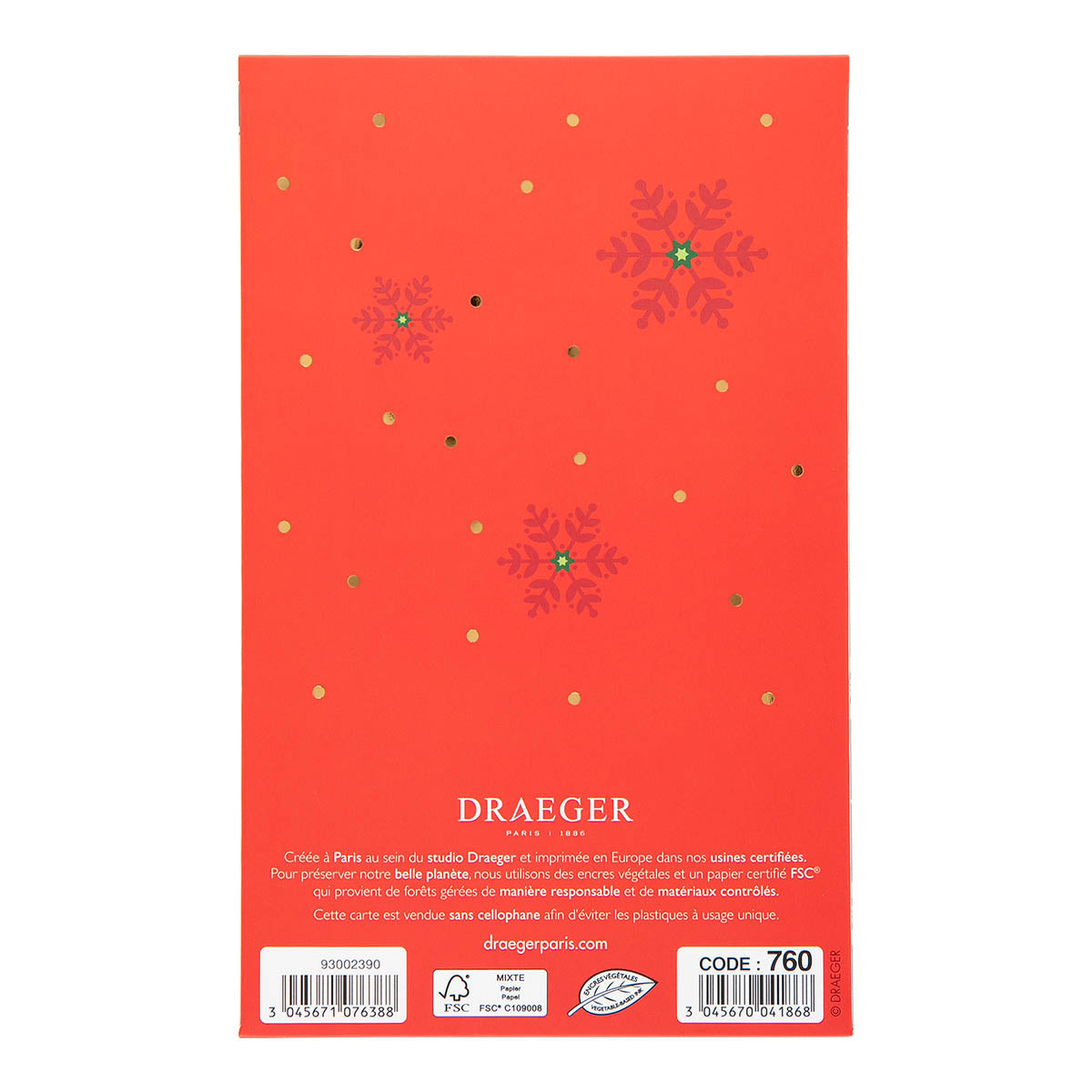 Carte de vœux Surprise Flocons Rouges