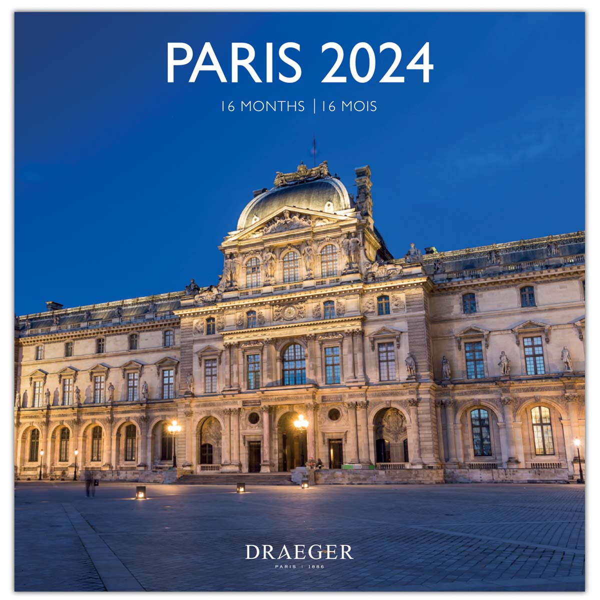Calendrier familial 2023-2024 - 28,5x28 cm - - septembre 2023 à décembre  2024 - l'organise tout bleu roi Draeger Paris